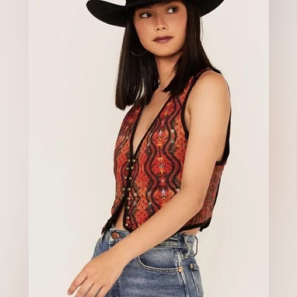 FREE PEOPLE Gemini Vest Boho Festival - Picture 3 of 8